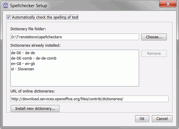 Configuración de ortografía