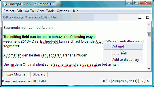 Usando o verificador ortográfico